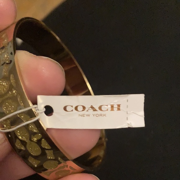 NWT Authentic Coach Gold Goldstone Bangle Bracelet - Picture 12 of 15